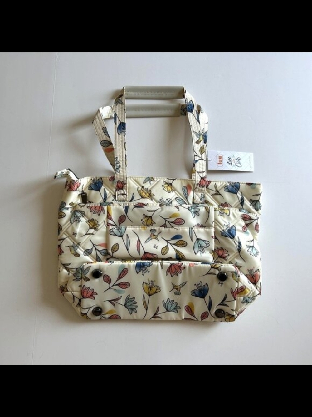 Lug Floral Print Tote Bag - Pink Multi 0035 - Picture 8 of 11